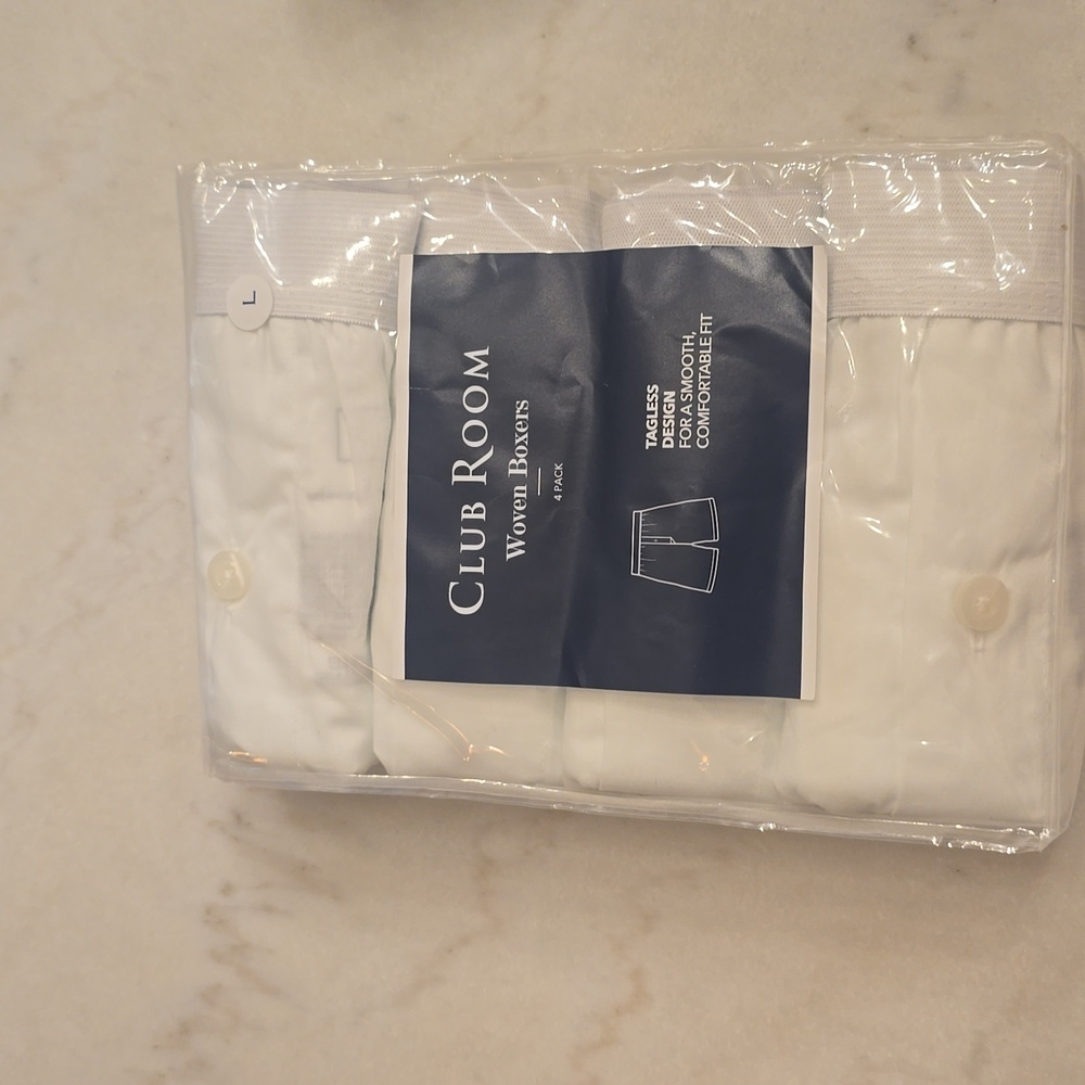 NWT Men's Club Room 4 Pack Woven Boxers in Various Sizes